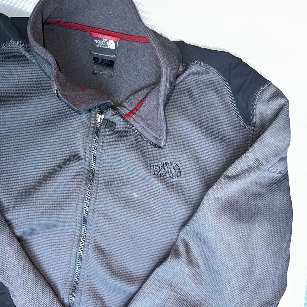 The North Face Mens Zipper Jacket Size Large Gray And Black